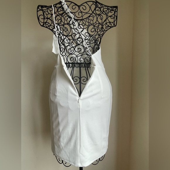 Lulus One Shoulder Asymmetric White Dress with front slit - Picture 11 of 14